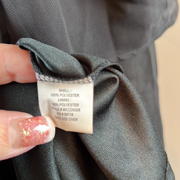 NY Collection popover black off shoulder maxi dress ruffle hem - Picture 3 of 3